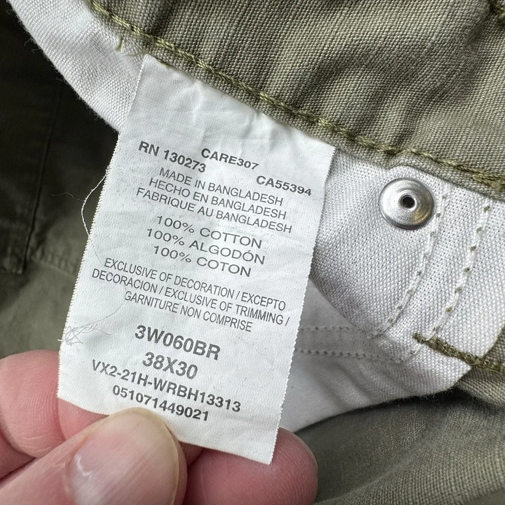 Wrangler Riggs Canvas Double Knee Cargo‎ Pants Green Carpenter Men's 38x30 Work